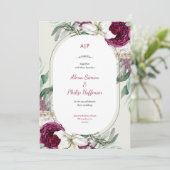 緑と赤のフローラの結婚水色 招待状 (スタンド正面)