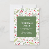 緑と赤のフローラ松とメリークリスマス 招待状 (正面)
