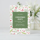 緑と赤のフローラ松とメリークリスマス 招待状 (スタンド正面)
