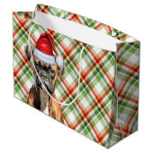 緑と赤のプレイドボクサードフオーバーホリデー ラージペーパーバッグ (裏面アングル)