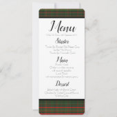 緑と赤のプレイドメニュー 招待状 (正面)