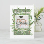 緑と赤のホリーソフトと軽いクリスマスカード シーズンカード (スタンド正面)