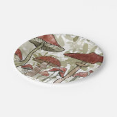 緑と赤のマッシュルームのバルーン ペーパープレート (アングル)