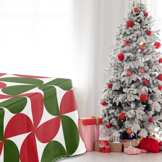 緑と赤のミッドセンチュリーのパタモダンーン テーブルクロス