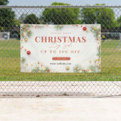 緑と赤のミニマルなクリスマスホリデーセール 横断幕 (インサイチュ)
