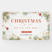 緑と赤のミニマルなクリスマスホリデーセール 横断幕 (横)