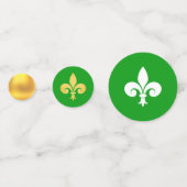 緑と赤のユリ花またはフルーアデリス コンフェッティ (正面)