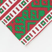 緑と赤のラトビアのラトガール民族フォーク芸術 フリースブランケット (角)