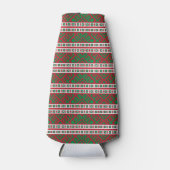 緑と赤のラトビアのラトガール民族フォーク芸術 ボトルクーラー (正面)