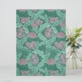 緑と赤のリースパターン（William Morris著） カード (スタンド正面)