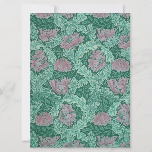 緑と赤のリースパターン（William Morris著） カード (正面)