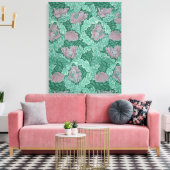 緑と赤のリースパターン(William Morris著) キャンバスプリント (インサイチュ (リビング))