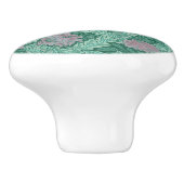 緑と赤のリースパターン(William Morris著) セラミックノブ (側面)