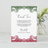 緑と赤のレース エレガントなフィエスタ ありがとう 招待状 (スタンド正面)