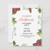 緑と赤のヴィンテージのクリスマスグリーン シーズンカード (正面)