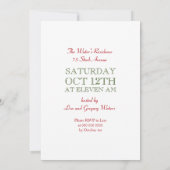 緑と赤の一口、新生児 招待状 (裏面)