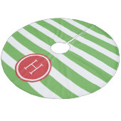 緑と赤の名門私立校風のストライプモノグラム フリース ツリースカート (アングル)