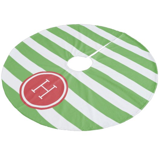 緑と赤の名門私立校風のストライプモノグラム フリース ツリースカート (アングル)