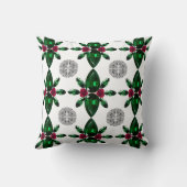 緑と赤の宝石のパターン枕 クッション (裏面)