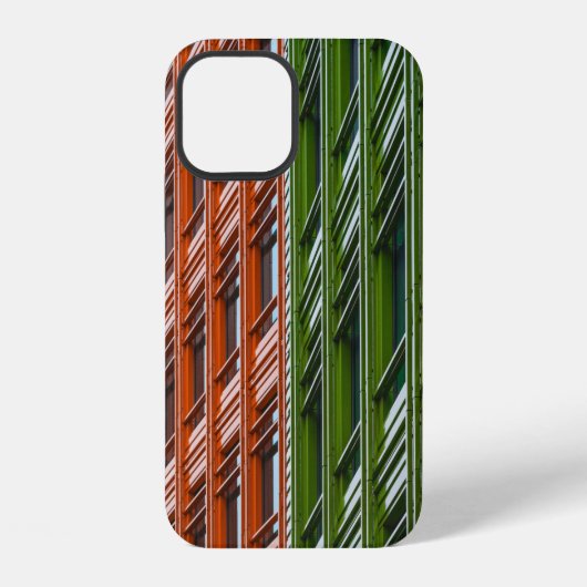 緑と赤の建築構造 iPhoneケース (裏面)