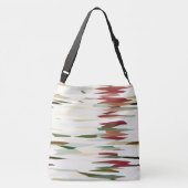 緑と赤の抽象芸術ストライプ クロスボディバッグ (裏面)