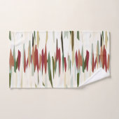 緑と赤の抽象芸術ストライプ バスタオルセット (ハンドタオル)