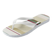 緑と赤の抽象芸術ストライプ ビーチサンダル (アングル)