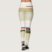 緑と赤の抽象芸術ストライプ レギンス (裏面)