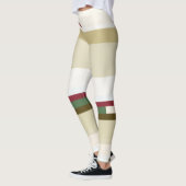 緑と赤の抽象芸術ストライプ レギンス (左)