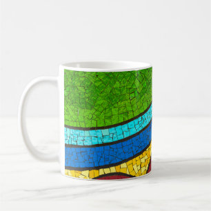 緑と赤の抽象芸術絵画 コーヒーマグカップ