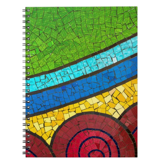 緑と赤の抽象芸術絵画 ノートブック (正面)