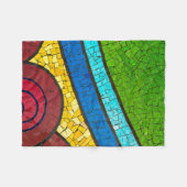 緑と赤の抽象芸術絵画 フリースブランケット (正面(横))