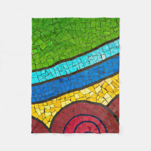 緑と赤の抽象芸術絵画 フリースブランケット