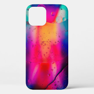 緑と赤の抽象芸術絵画 iPhone 12ケース