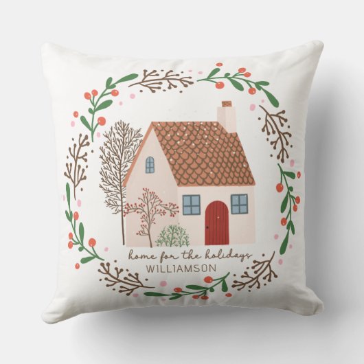 緑と赤の果実の家のための休日 クッション (裏面)