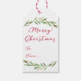 緑と赤の枝クリスマスギフトタグ ギフトタグ