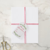 緑と赤の枝クリスマスギフトタグ ギフトタグ (より糸付き)