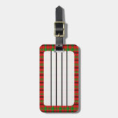 緑と赤の格子模様 ラゲッジタグ (正面縦)