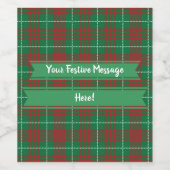 緑と赤の格子縞 ワインラベル (シングルラベル)