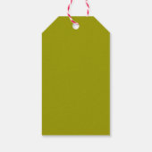 緑と赤の水の色ホリーベリー葉のスケッチ ギフトタグ (裏面)