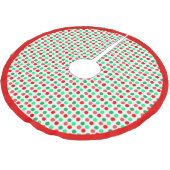 緑と赤の水玉模様（白） ブラッシュドポリエステルツリースカート (アングル)