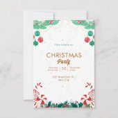 緑と赤の水色のクリスマス 招待状 (正面)
