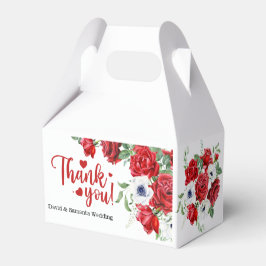 緑と赤の水色のフローラ結婚式の引き出物ボックス フェイバーボックス