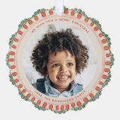 緑と赤の水色ハッピーフリンジサークル オーナメントカード (正面)