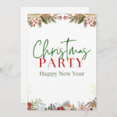 緑と赤の水色メリークリスマス シーズンカード (正面/裏面)