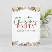 緑と赤の水色メリークリスマス シーズンカード (スタンド正面)