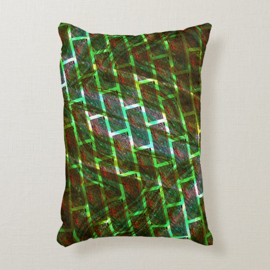 緑と赤の汚れ、傷と壁効果 アクセントクッション (正面(垂直))