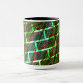 緑と赤の汚れ、傷と壁効果 マグカップ (中央)