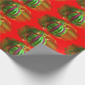 緑と赤の球根の包装紙 ラッピングペーパー (角)