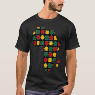 緑と赤の色を持つアフリカの地図 Tシャツ